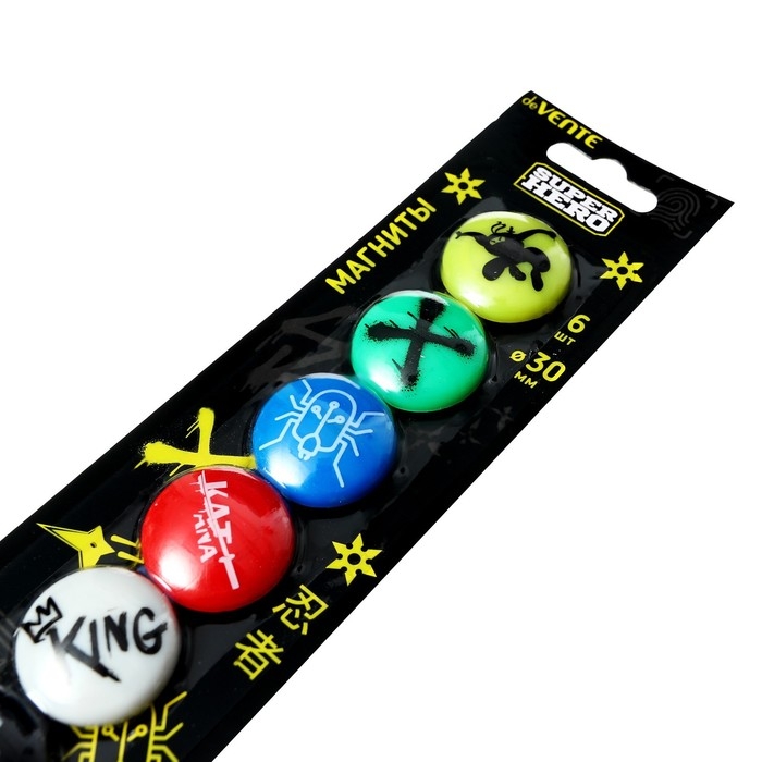 Магниты для досок с дизайном 30 мм, 6 штук, deVENTE. SuperHero, в картонном блистере 6021318 Магниты для досок с дизайном 30 мм, 6 штук, deVENTE. SuperHero, в картонном блистере 6021318