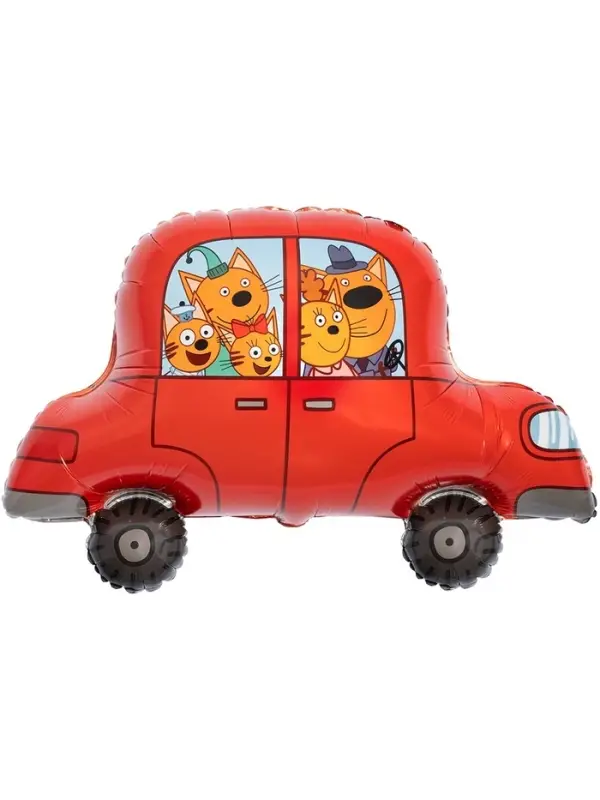 Воздушный шар фольгированный 30 Воздушный шар фольгированный 30" «Три Кота, автомобиль»