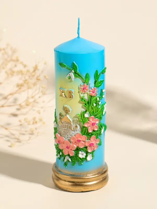 Свеча декоративная "Пасхальный столбик" 6х15,5 см, 250 гр