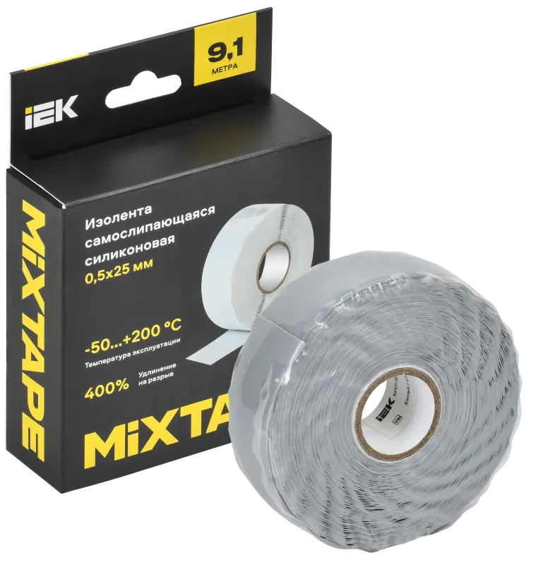 MIXTAPE PRO Изолента самослипающаяся силиконовая резиновая 0,5х25мм 9,1м 70 IEK