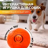 Интерактивная игрушка для собак &laquo;Гравитационный мяч&raquo;, 5.5 см, оранжевая