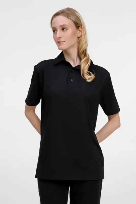 Рубашка поло унисекс Senti, черная, размер S Рубашка поло унисекс Senti, черная, размер S