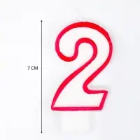 Свеча для торта «Цифра 2», 7 см, МИКС