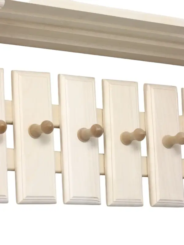 Полка - вешалка для бани и сауны, липа, 61.5&times;31.5&times;21.5 см, 6 крючков