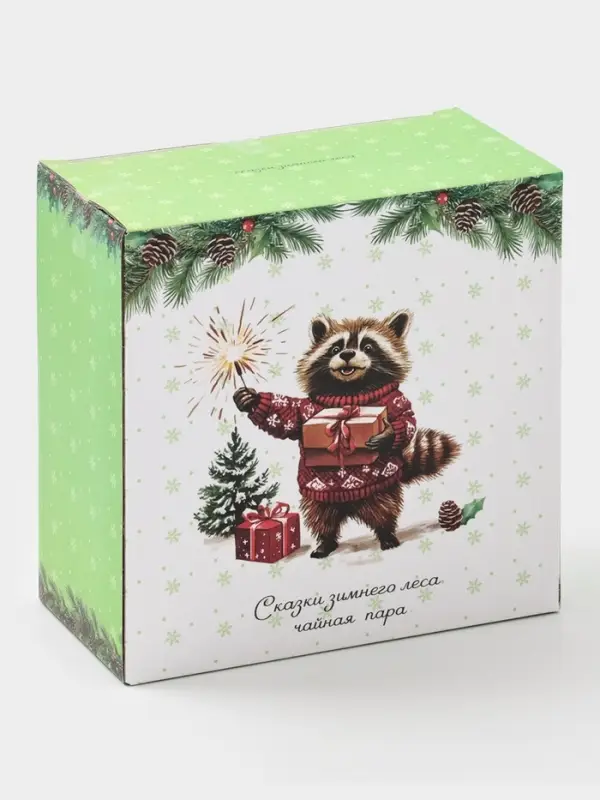 Чайная пара Доляна «Новогодние животные», 2 предмета: чашка 210 мл, блюдце d=15 см, фарфор, белая Чайная пара Доляна «Новогодние животные», 2 предмета: чашка 210 мл, блюдце d=15 см, фарфор, белая