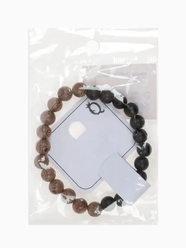 Браслет из бусин &laquo;Аметист&raquo;, d=6 см, шар №8, чёрный, коричневый