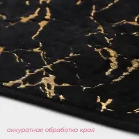 Коврики для ванной и туалета Доляна &laquo;Мрамор&raquo;, 2 шт.: 79&times;50 см, 50&times;39 см, цвет чёрный