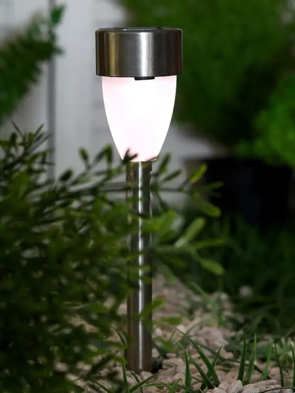 Садовый светильник &laquo;Матовый конус&raquo;, уличный, на солнечной батарее, 1 LED, свечение тёплое белое