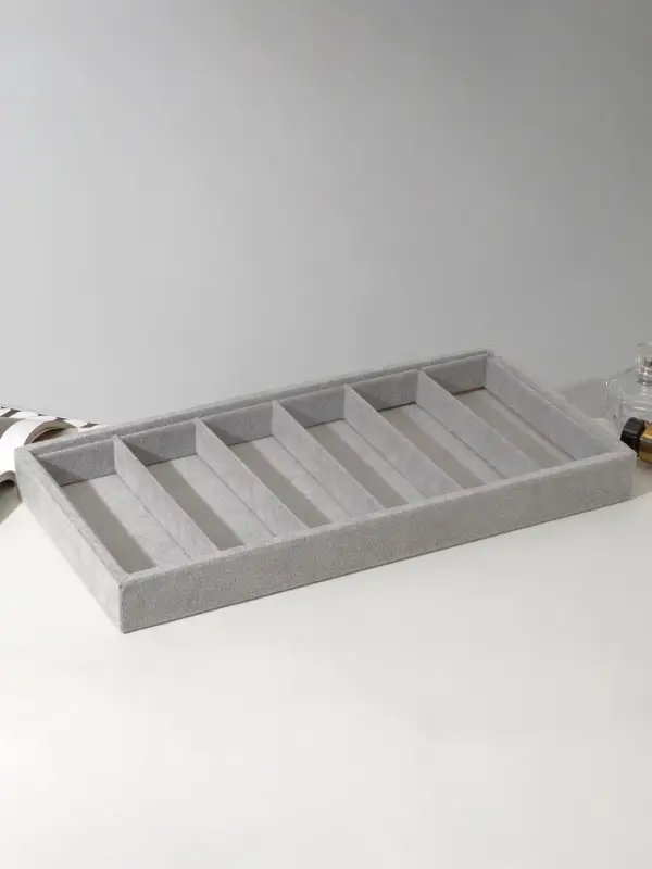 Подставка для украшений QF, 6 ячеек, 38&times;18.5&times;3.5 см, серая