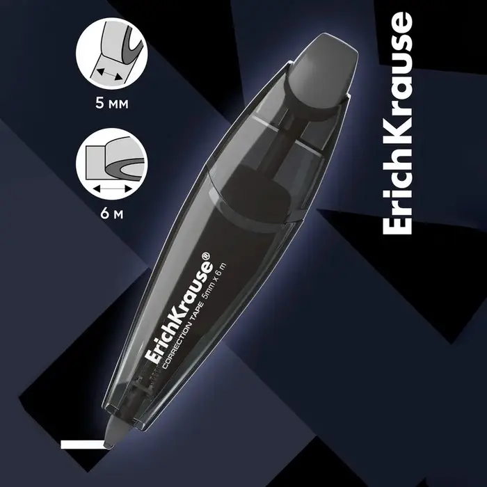 Корректирующая лента 5 мм х 6 м, ErichKrause Megapolis, автоматическая фиксация аппликатора, блистер