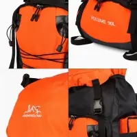 Рюкзак туристический, 90 литров, 6 наружных карманов, шнуровка, оранжевый