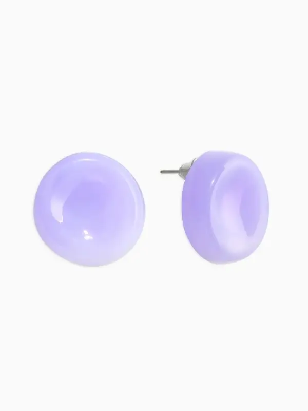 Серьги пластик &laquo;Леденец&raquo;, d=2 см, с разводами белыми, фиолетовые