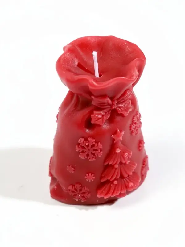 Свеча новогодняя &laquo;Мешочек с подарками&raquo;, 5.5&times;4.5&times;7 см, 7 ч, красный
