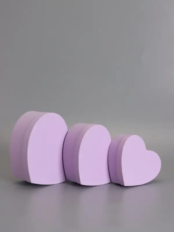 Набор коробок 3 в 1 сердца 22 х 20 х 9;  18.5 х 17 х 7.5; 16 х 14 х 6 см