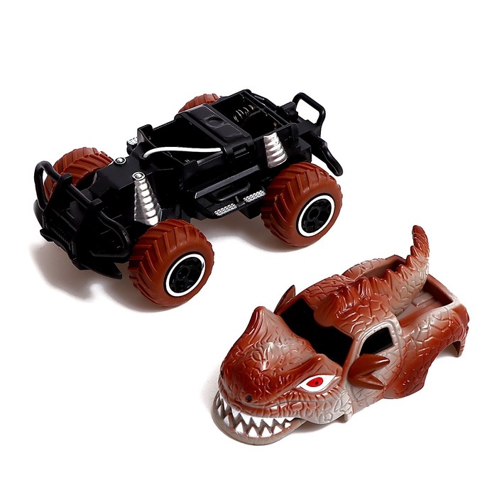 Джип DINO, радиоуправляемый , световые эффекты, работает от батареек, цвет коричневый Джип DINO, радиоуправляемый , световые эффекты, работает от батареек, цвет коричневый