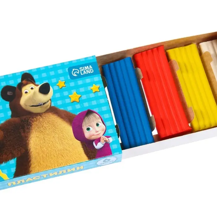 Пластилин 6 цветов, 90 г «Маша и медведь» Пластилин 6 цветов, 90 г «Маша и медведь»