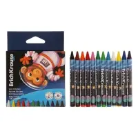 Восковые мелки 12 цветов, ErichKrause Kids Space Animals, трёхгранные