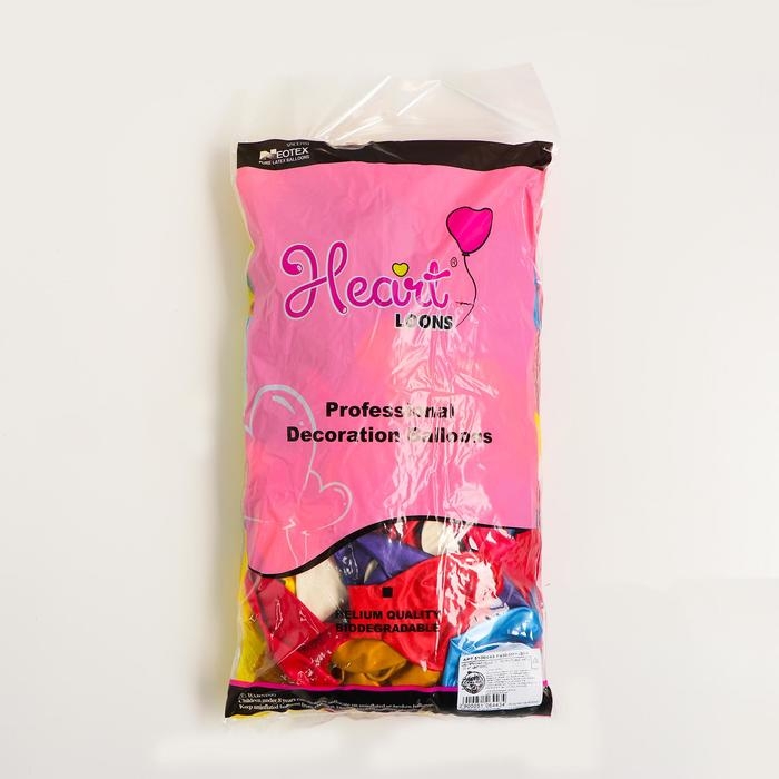 Шар латексный сердце 12 Шар латексный сердце 12", перламутровый, набор 100 шт., цвет МИКС