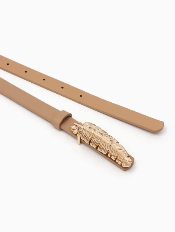 Ремень женский &laquo;Перо&raquo;, гвоздик, 2&times;110 см, без винта, бежевый