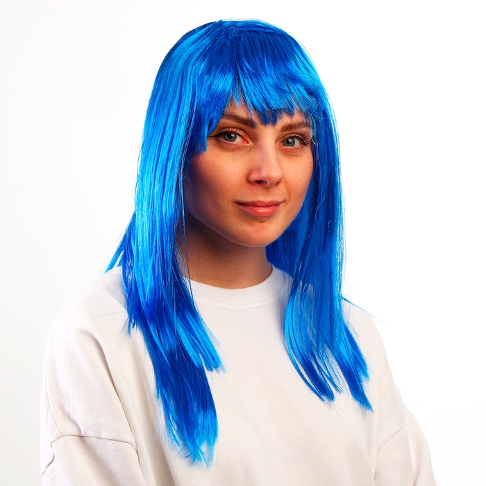 Карнавальный парик «Красотка», цвет синий Карнавальный парик «Красотка», цвет синий