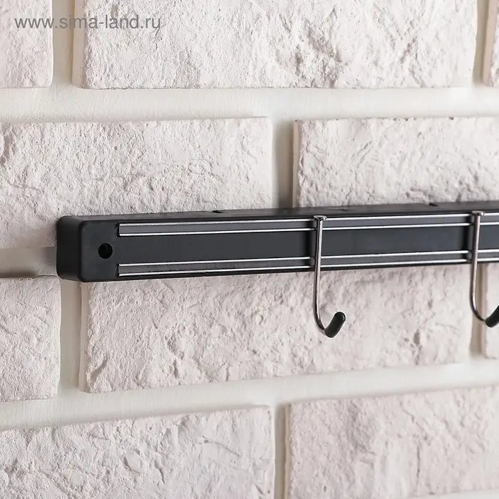 Держатель для ножей магнитный Доляна &laquo;Линия&raquo;, с крючками, 51 см