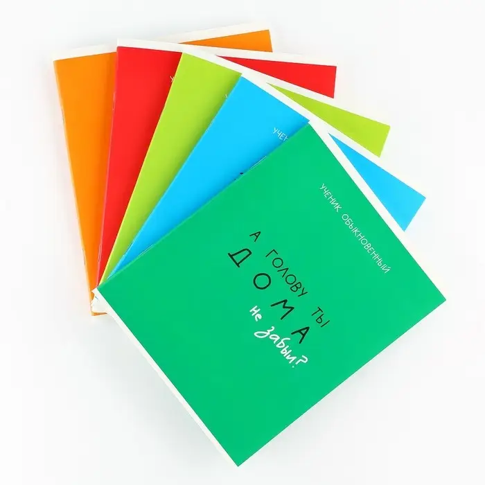 Тетрадь в клетку, 48 л., А5, на скрепке, блок №2 &laquo;Типичный ученик&raquo;, твин лак, уф лак, МИКС