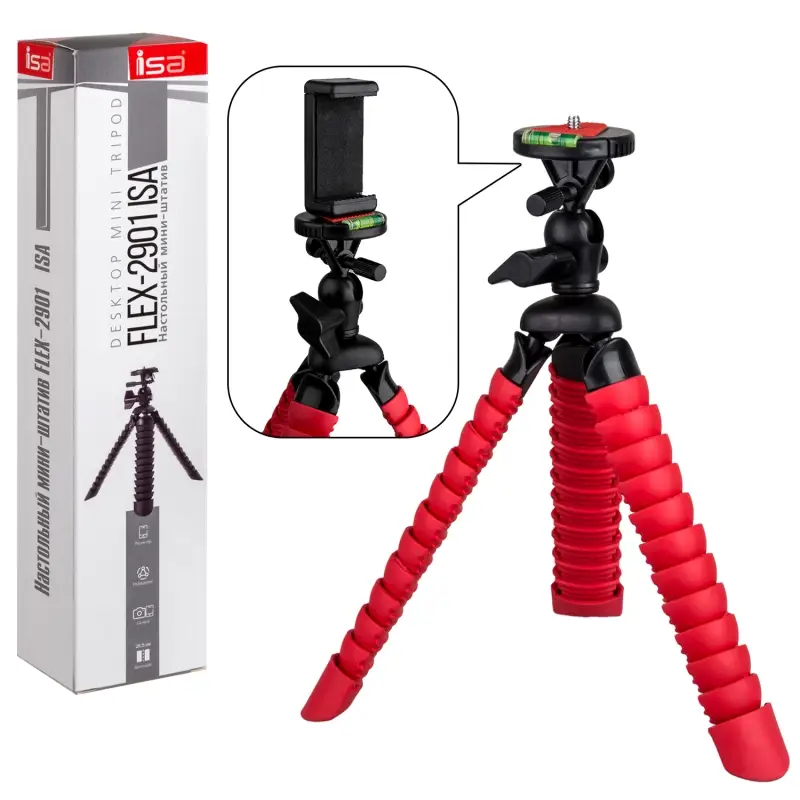 *Мини-штатив FLEX-2901 Red ISA