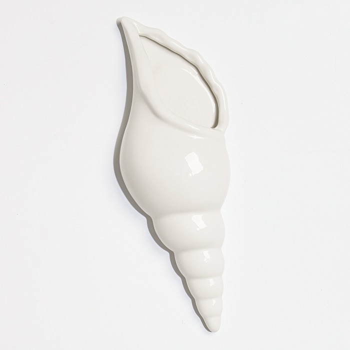 Декор настенный-ваза Декор настенный-ваза "Ракушка" 28 x 10.3 см, белый