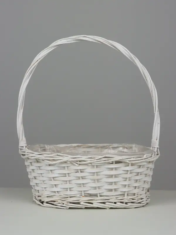 Корзина плетеная (ива), D30х20 H11 HH34 B24х16, 1 шт., белый