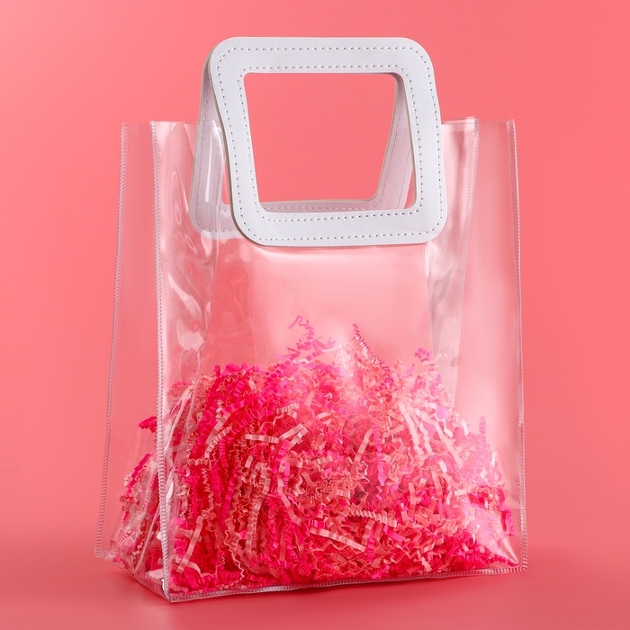 Пакет подарочный из ПВХ, белый, 26.5 x 23 x 12 см Пакет подарочный из ПВХ, белый, 26.5 x 23 x 12 см