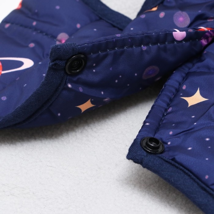 Куртка для собак  Куртка для собак "Космос", размер S,  темно-синяя (ДС 26, ОШ 24, ОГ 34 см)