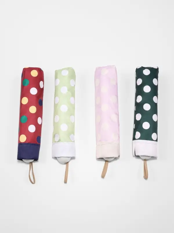 Зонт механический &laquo;Горох&raquo;, эпонж, 4 сложения, 8 спиц, R=49/56 см, d=98 см, МИКС