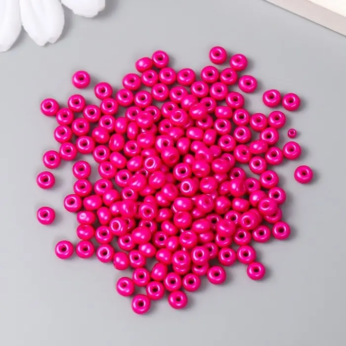 Бисер стекло 6/0  Бисер стекло 6/0 "Тёмно-розовый" 15 гр