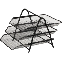 Лоток горизонтальный для бумаг 3секции Attache 295x335x267мм металл черный