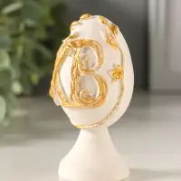 Фигурка гипс &laquo;Яйцо Пасхальное ХВ&raquo;, 9&times;4 см, золотистое