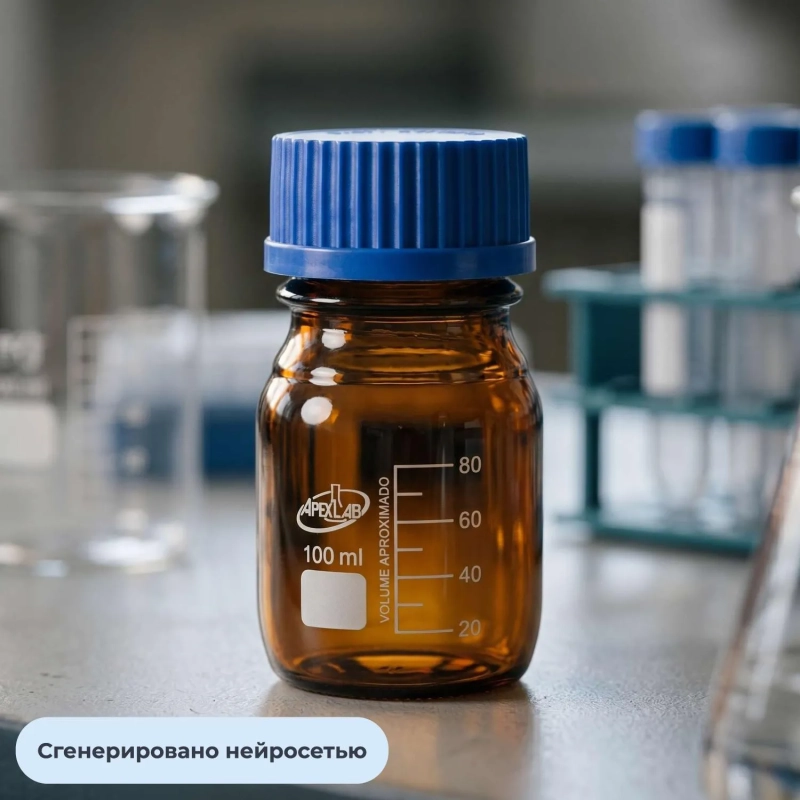 Банка 100мл ТС с винтовой пластиковой крышкой (темное стекло) Apexlab