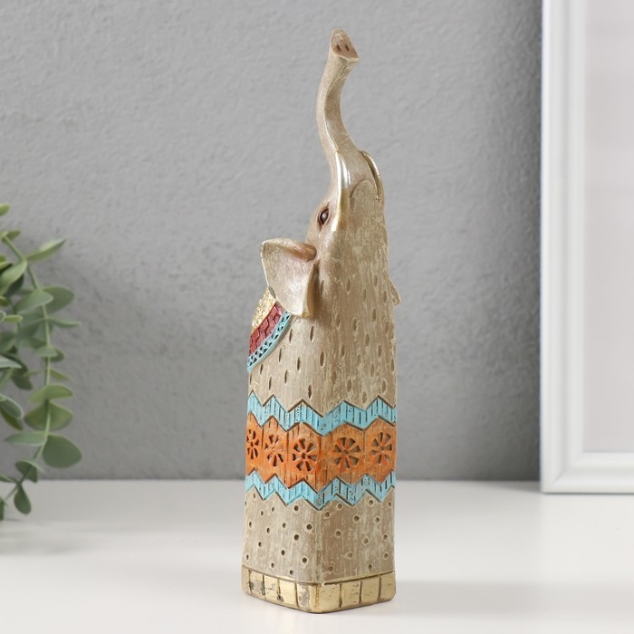 Сувенир полистоун Сувенир полистоун "Серый слон с хоботом вверх" 4,4х5,2х22 см