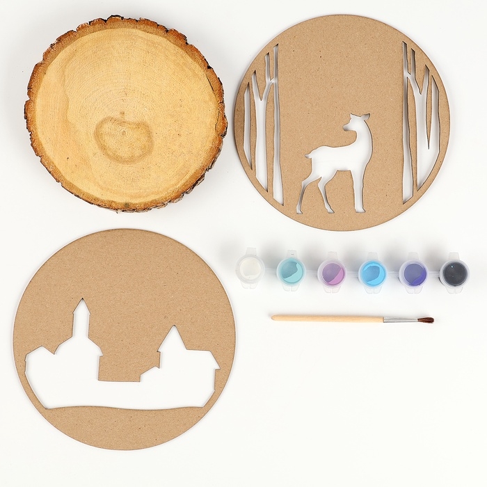 Роспись по дереву на новый год для детей. Рисование на спиле «Олень», набор для творчества Роспись по дереву на новый год для детей. Рисование на спиле «Олень», набор для творчества