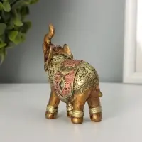 Фигурка полистоун &laquo;Африканский слон в золотой, ажурной попоне&raquo;, 8.5&times;7&times;3 см, МИКС