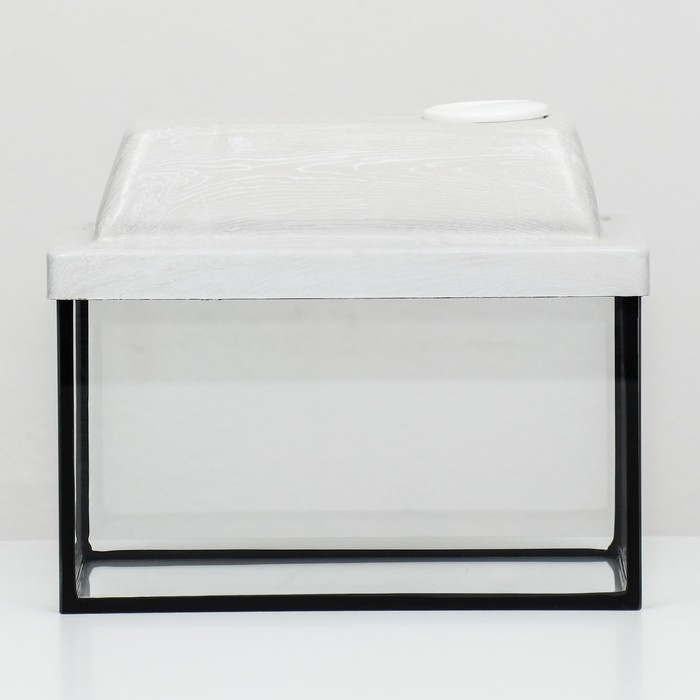 Аквариум Аквариум "Прямоугольный" с крышкой, 5 литров, 25 x 13 x 15,5/18 см, беленый дуб