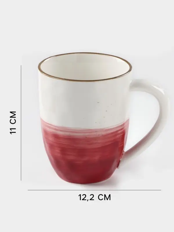 Кружка Доляна &laquo;Космос&raquo;, 400 мл, фарфор, белая, красная