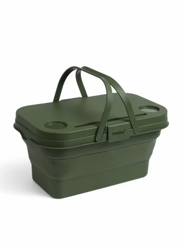Корзина - столик maclay 2 в 1, складная, 47&times;28.5&times;23.5 см, зелёная