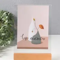 Фоторамка дерево 15х20 см "Синие цветы на белом" 2х15,5х22 см