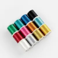 Нитки металлизированные, 91&plusmn;1 м, набор 12 шт., разноцветные