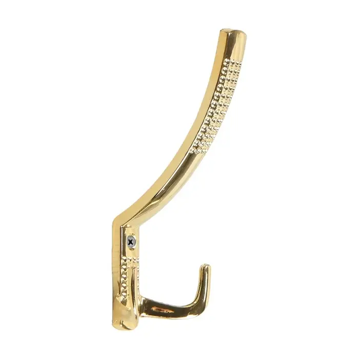 Крючок мебельный ТУНДРА TKT001, трехрожковый, золото