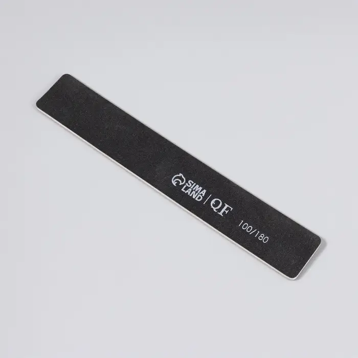 Пилка для ногтей, широкая, 100/180 грит, 18 см, чёрная