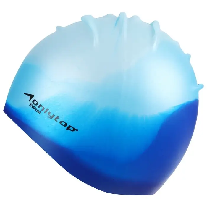 Шапочка для плавания взрослая ONLYTOP, силиконовая, обхват 54-60 см, МИКС