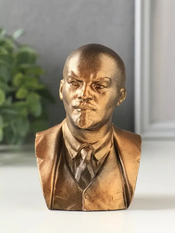 Бюст &laquo;Ленин В.И.&raquo;, фигурка гипс, под латунь, 13&times;8&times;8 см