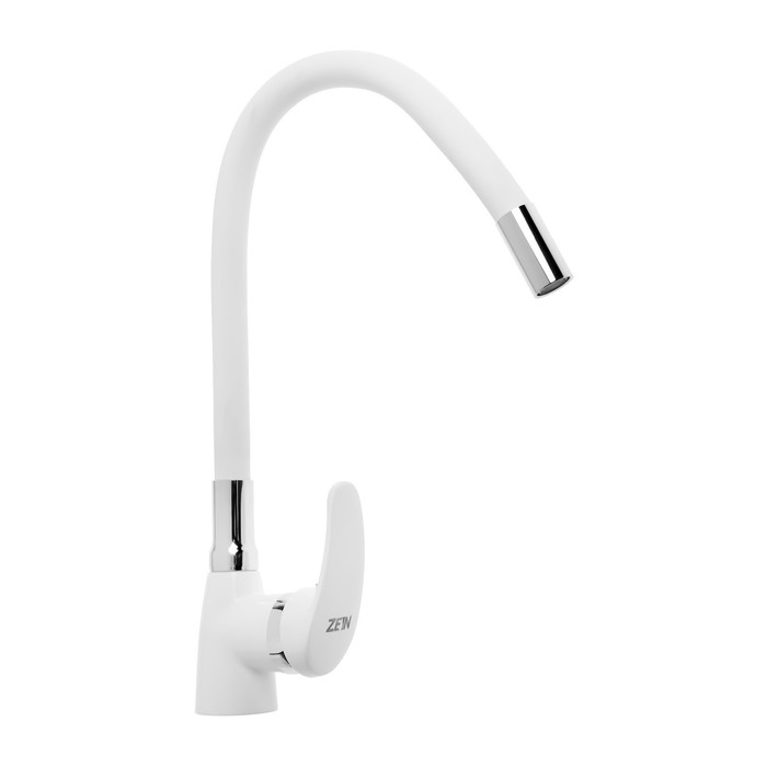 Смеситель для кухни ZEIN Z2229, гибкий силиконовый излив, картридж керамика 40 мм, белый Смеситель для кухни ZEIN Z2229, гибкий силиконовый излив, картридж керамика 40 мм, белый