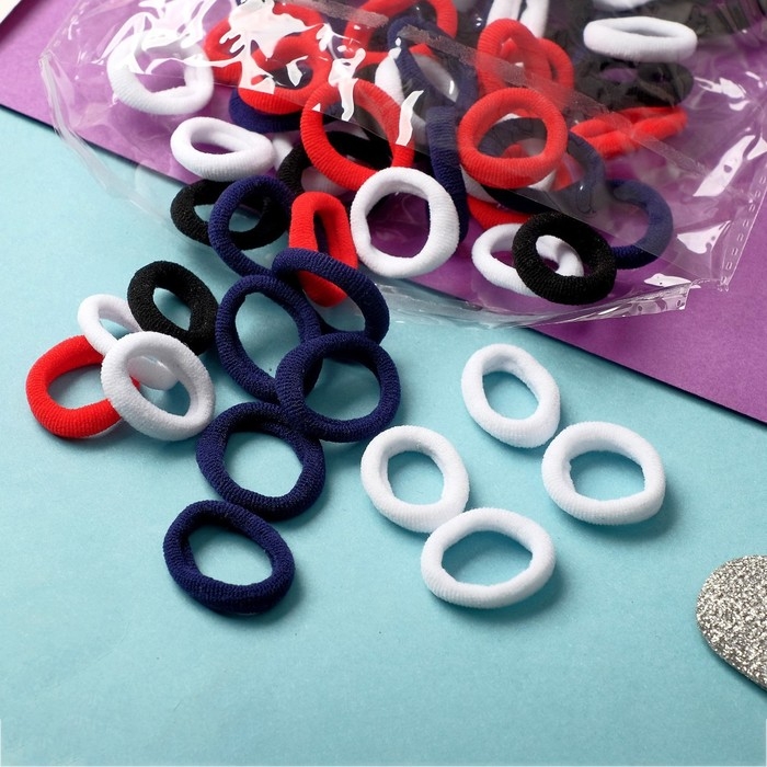 Резинка для волос  Резинка для волос "Махрушка" (набор 100 шт) классика, 2 см, микс